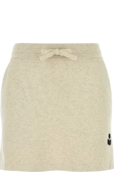 Homeware Marant Étoile Melange Cream Stretch Cotton Blend Amaline Mini Skirt