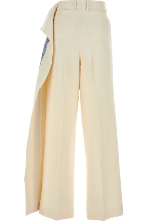 J.W. Anderson Pants & Shorts for Women J.W. Anderson Ivory Cotton Blend Wide-leg Pant