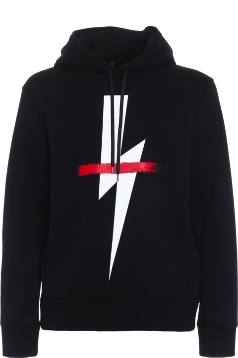 Neil Barrett Fleeces & Tracksuits for Men Neil Barrett Logo Hooded Sweatshirt