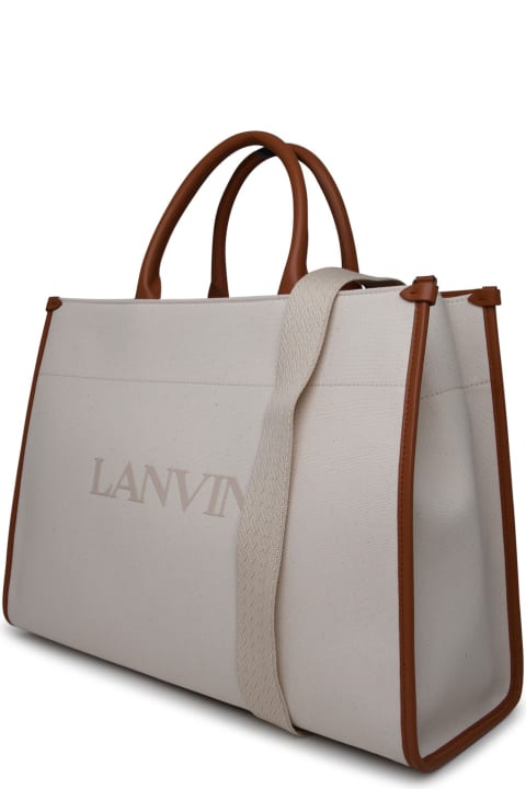 Bags for Men Lanvin Ivory Canvas Bag