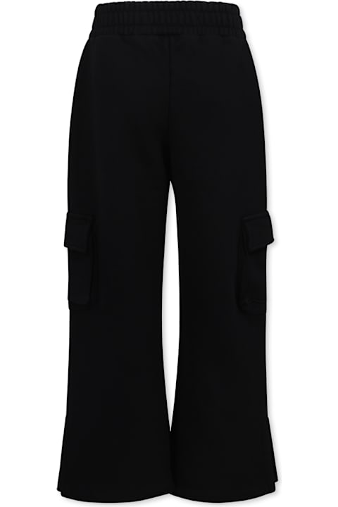 Off-White Bottoms for Girls Off-White Black Trousers For Girl With Logo