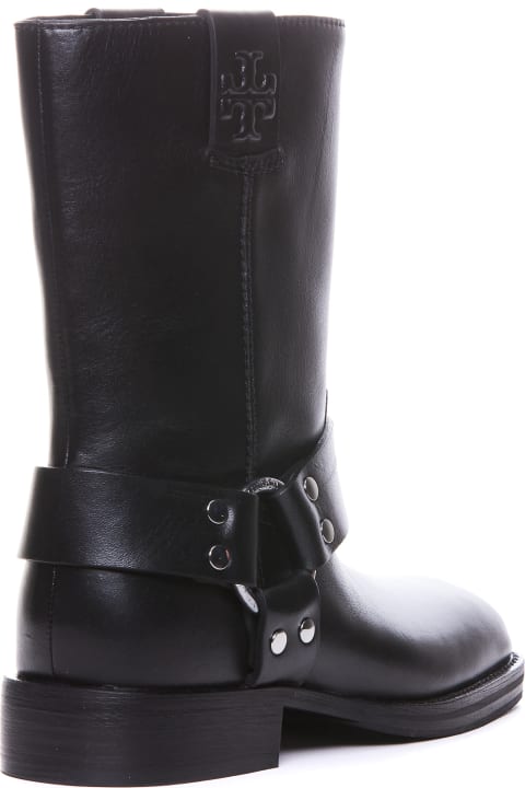 Tory Burch Boots for Women Tory Burch 'moto' Black Leather Boots