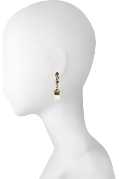 Drop Crown Earrings W/pearls