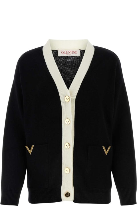 Valentino Garavani Sweaters for Women Valentino Garavani Black Wool Cardigan