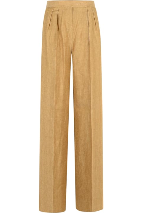Fashion for Women Max Mara 'rauche' Beige Linen Pants