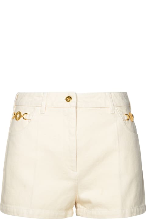 Patou Women Patou Ivory Cotton Mini Shorts