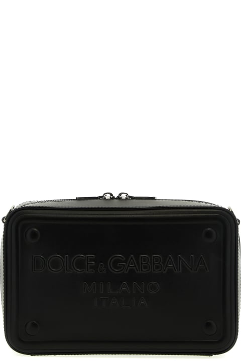 Dolce & Gabbana Shoulder Bags for Men Dolce & Gabbana Embossed Logo Shoulder Strap