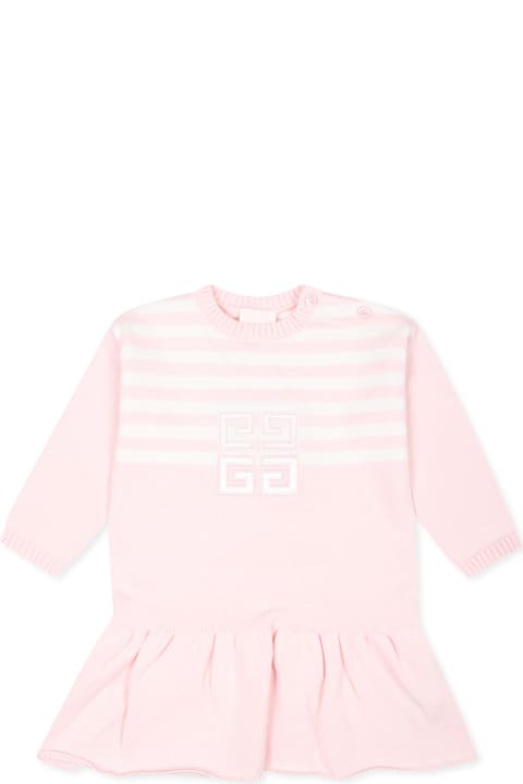 أطقم وبودي سوت لـ رُضع بنات Givenchy Pink Dress For Baby Girl With Iconic 4g Motif