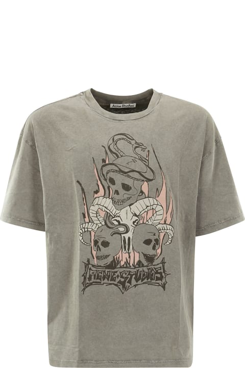Acne Studios Topwear for Men Acne Studios Skull Printed Crewneck T-shirt