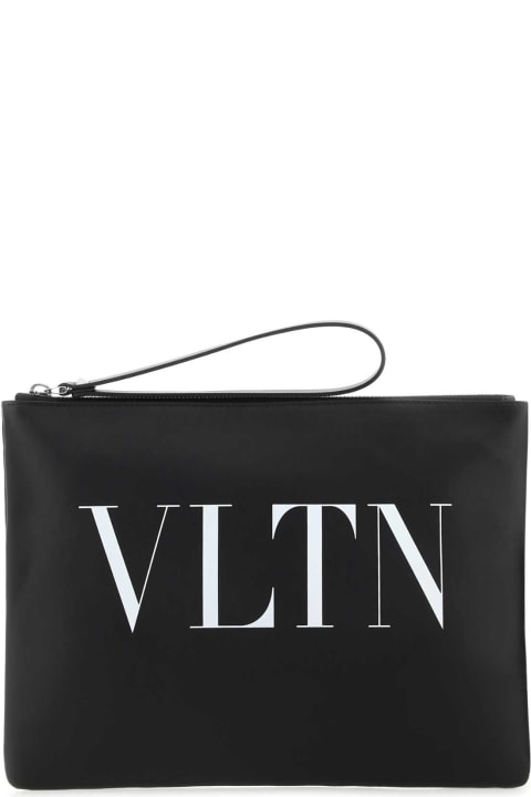 Valentino Garavani Bags for Women Valentino Garavani Black Leather Vltn Clutch