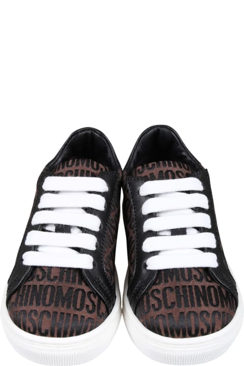 Shoes for Boys Moschino Brown Lace-ups For Kids With Logo