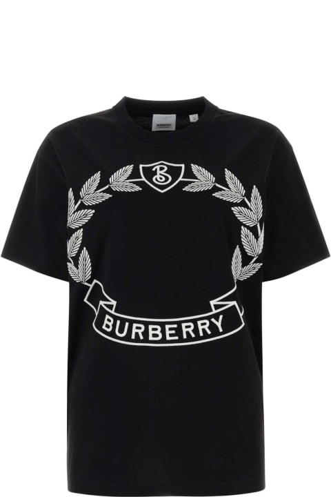 Burberry Topwear for Women Burberry Black Cotton Oversize T-shirt