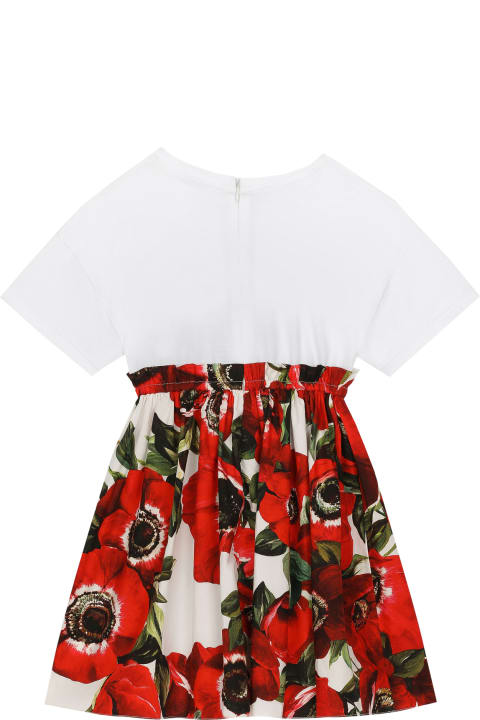 Sale for Girls Dolce & Gabbana Jersey Dress With Anemone Flower Print