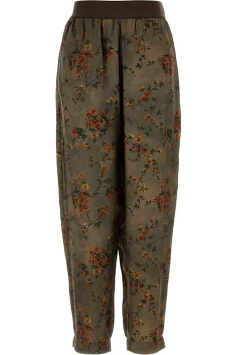 Uma Wang Pants & Shorts for Women Uma Wang Printed Satin Palmer Pant