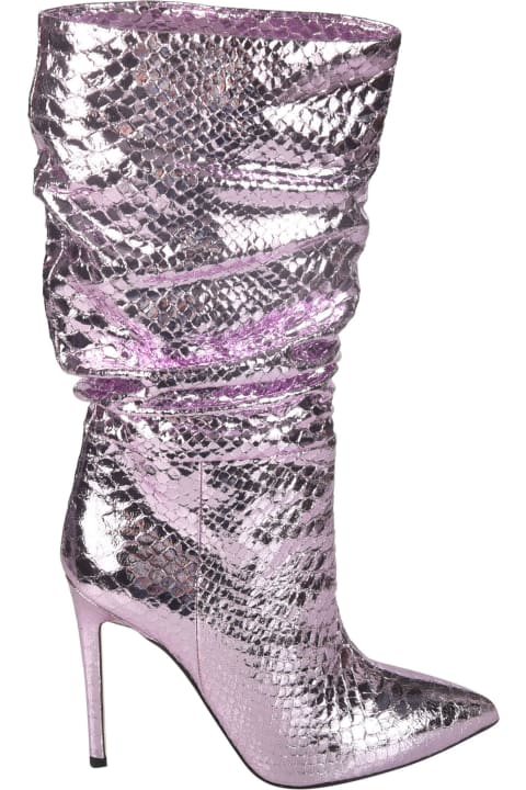 Fashion for Women Paris Texas Metallic Printed Python Boots