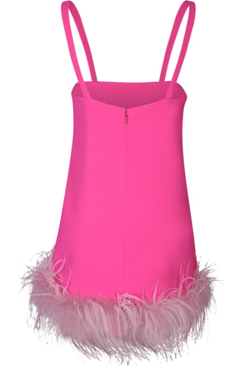 Pinko for Women Pinko Mini Pink Dress With Tonal Feathers Trim In Tech Fabric Woman