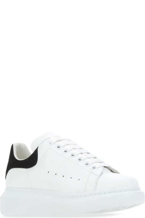 Sale for Women Alexander McQueen White Leather Sneakers With Black Suede Heel