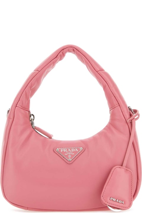 Prada Totes for Women Prada Pink Nappa Leather Mini Prada Soft Handbag