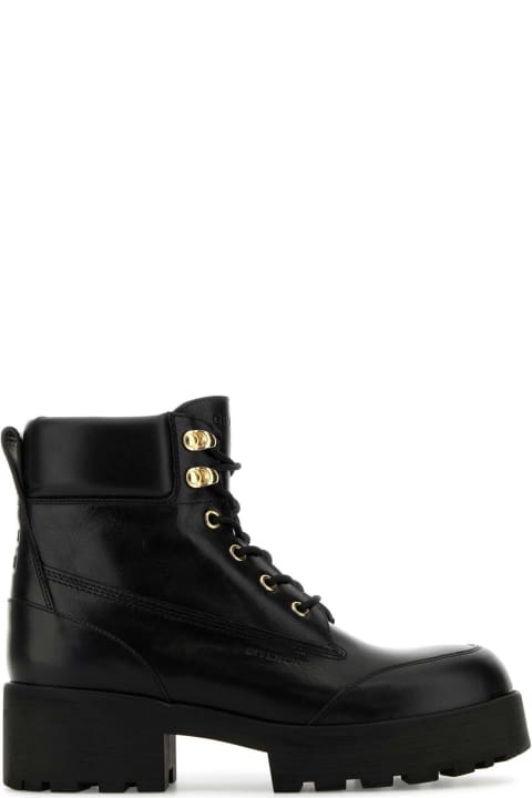 Homeware Givenchy Black Leather Trekker Ankle Boots