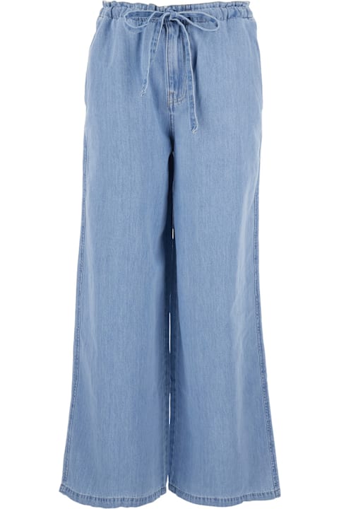 AG Jeans لـ Men AG Jeans 'kali' Light Blue Jeans With Wide Leg And Drawstring On The Front In Denim For Women