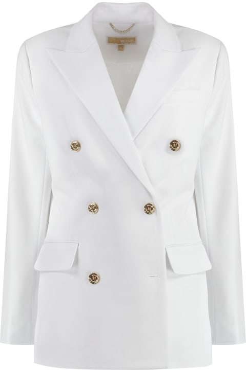 Michael Kors Coats & Jackets for Women Michael Kors Double-breasted Crepe Blazer