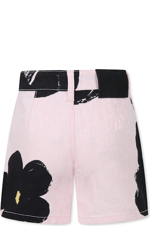 インテリア Little Marc Jacobs Pink Shorts For Girl With Logo And Flowers