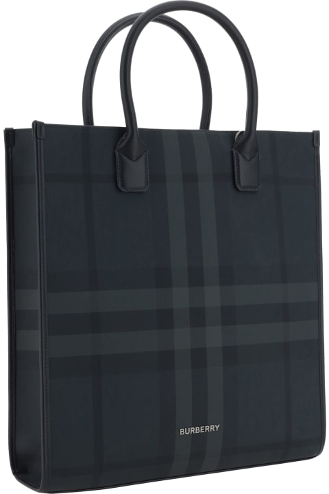 Burberry Totes for Women Burberry Round Top Handle Checked Tote
