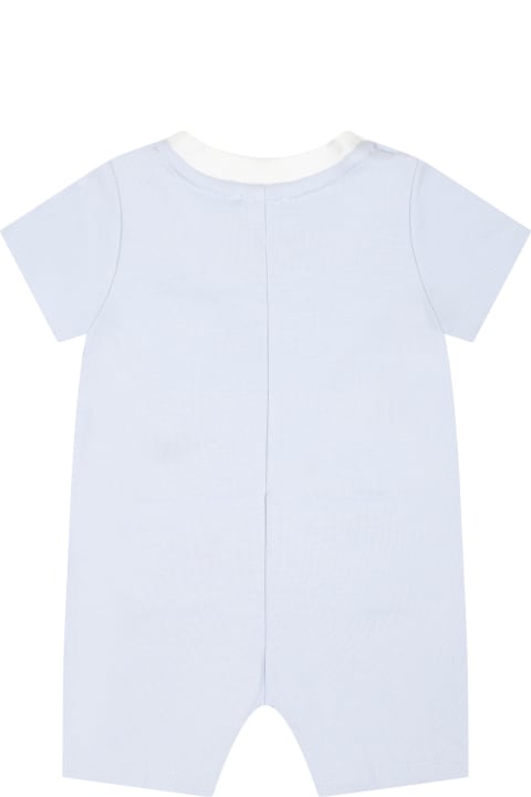 Givenchy Clothing for Baby Girls Givenchy Light Blue Romper For Baby Boy With Logo