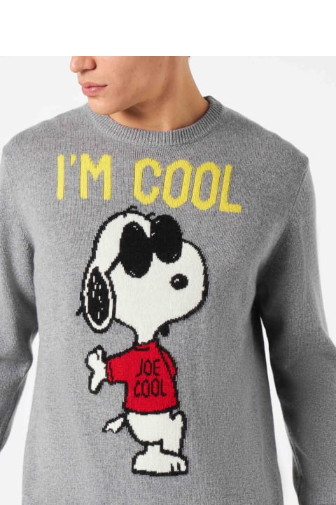 MC2 Saint Barth Men MC2 Saint Barth Man Sweater With Grey Rock Snoopy | Snoopy - Peanuts Special Edition