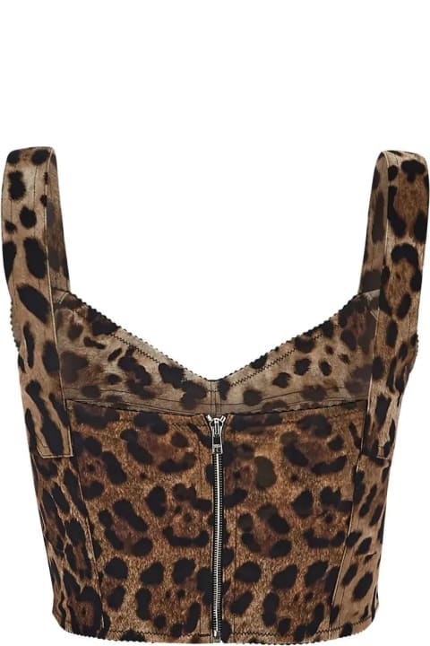 インテリア Dolce & Gabbana Leopard Print Marquisette Corset