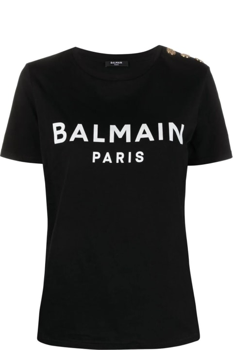 Clothing for Women Balmain Three Button Printed T-shirt