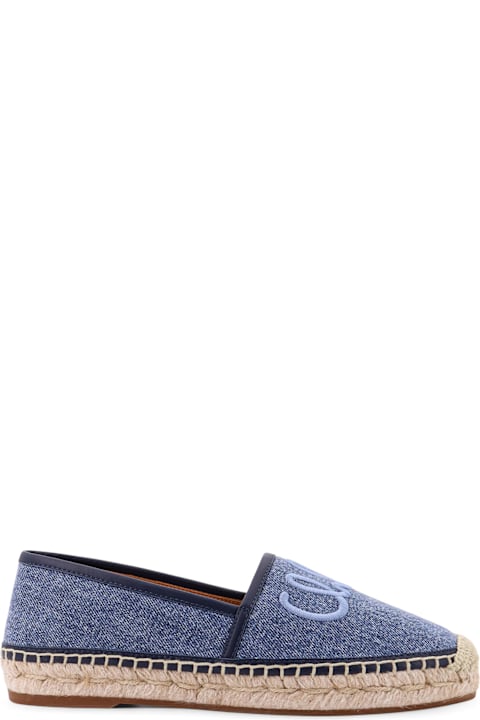 Chloé أحذية مسطحة لـ السيدات Chloé Denim Espadrillas With Embroidered Logo