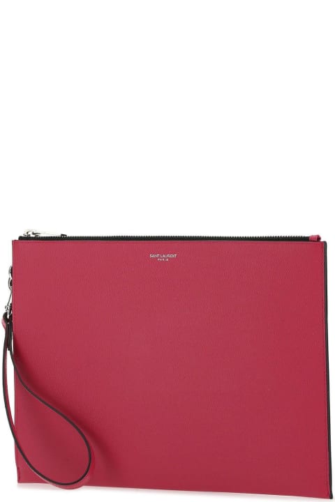 Luggage for Women Saint Laurent Fuchsia Leather Tablet Case