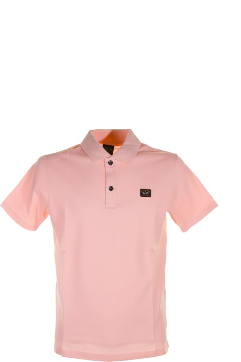 Paul&Shark Topwear for Men Paul&Shark Pink Short-sleeved Polo Shirt With Logo