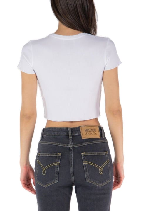 Moschino Women Moschino Jeans Lettuce Hem Cropped T-shirt