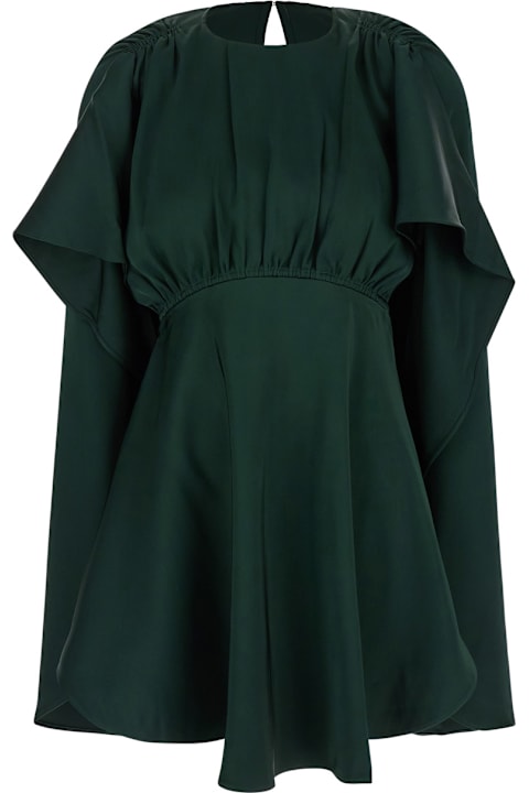 Zimmermann Dresses for Women Zimmermann 'eden' Green Mini Dress With Ruched Shoulder In Viscose Woman