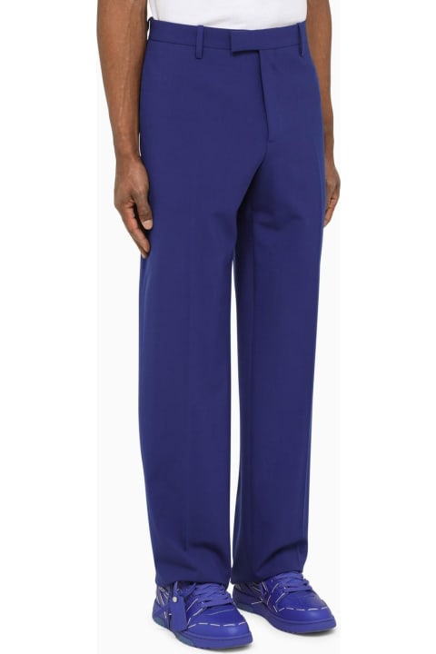 Off-White Men Off-White Blue Tailored Trousers