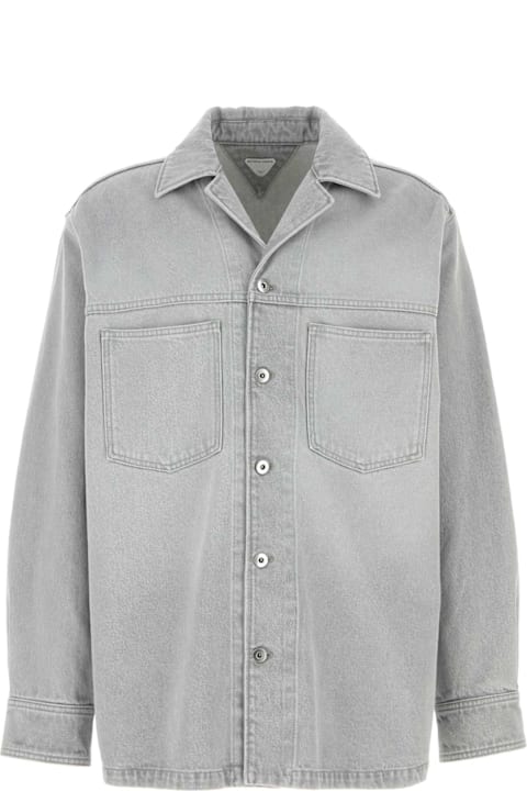 Clothing for Men Bottega Veneta Grey Denim Shirt