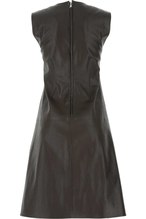 Bottega Veneta Dresses for Women Bottega Veneta Dark Brown Nappa Leather Dress