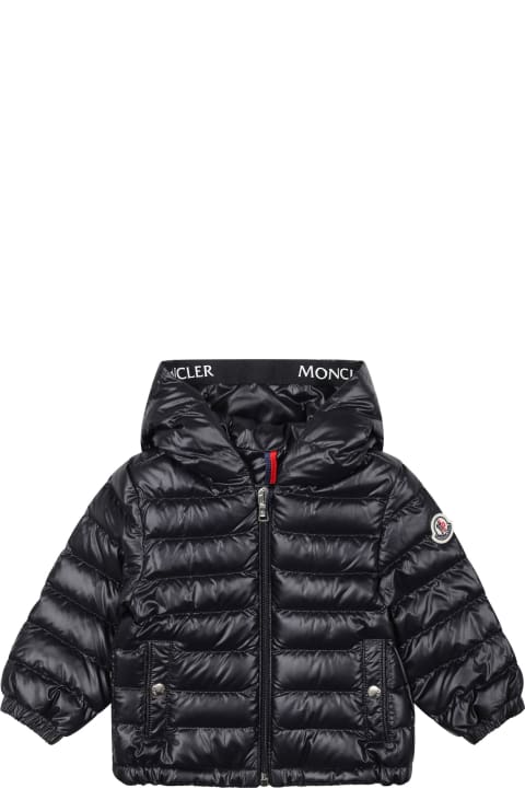 Moncler for Baby Boys Moncler Sesen Blue Down Jacket With Hood For Baby Boy