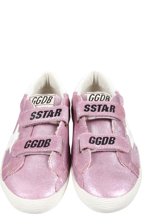 Golden Goose for Girls Golden Goose Purple Old School Sneakers For Girl With Star