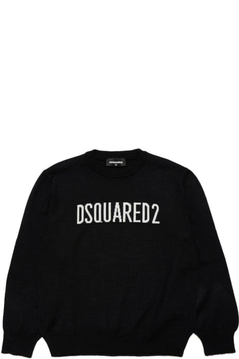 Dsquared2 Kids Dsquared2 Logo Intarsia Knitted Jumper
