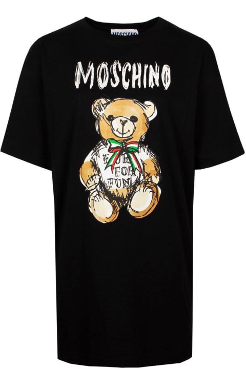 Moschino for Women Moschino Teddy Bear Printed T-shirt Dress