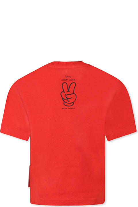 Little Marc Jacobs T-Shirts & Polo Shirts for Boys Little Marc Jacobs Red T-shirt For Boy With Mickey Mouse