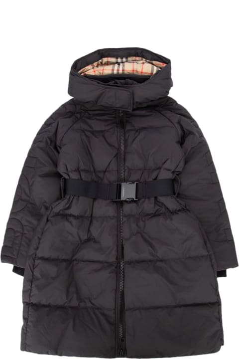 Burberry for Kids Burberry Belted Quilted Hooded Padded Coat
