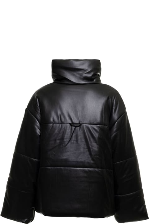 Nanushka Coats & Jackets for Women Nanushka Black Vegan Leather Quilted Jacket Nanuskha Woman