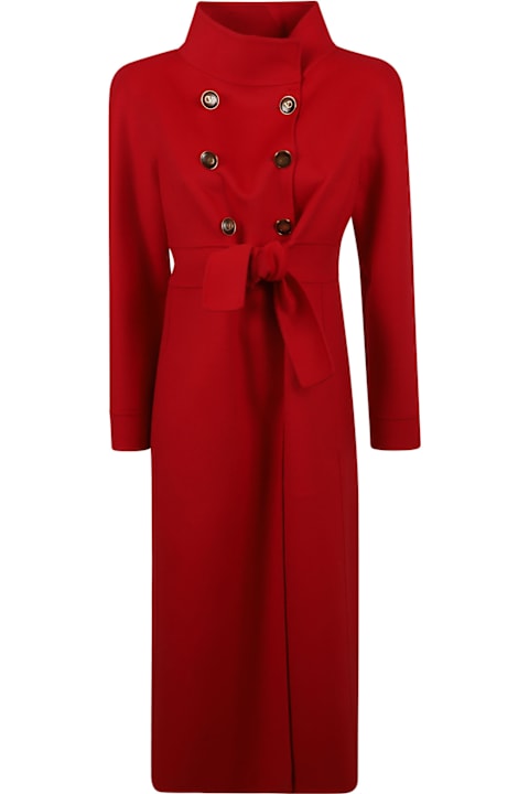 Valentino Garavani معاطف وجواكت لـ السيدات Valentino Garavani Red Virgin Wool Blend Coat