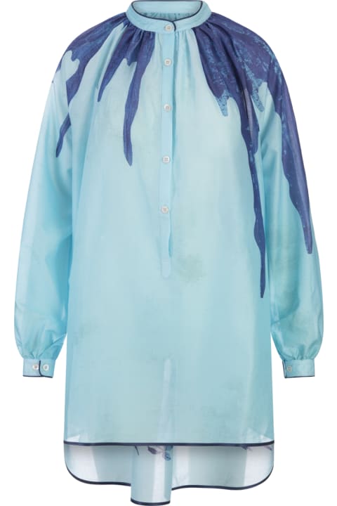 For Restless Sleepers Topwear for Women For Restless Sleepers Flowers Blue Tizio Shirt