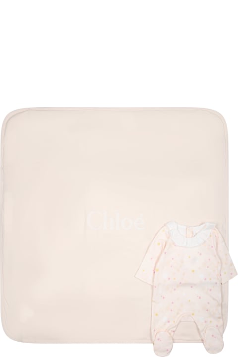 Bodysuits & Sets for Baby Boys Chloé Pink Set For Baby Girl
