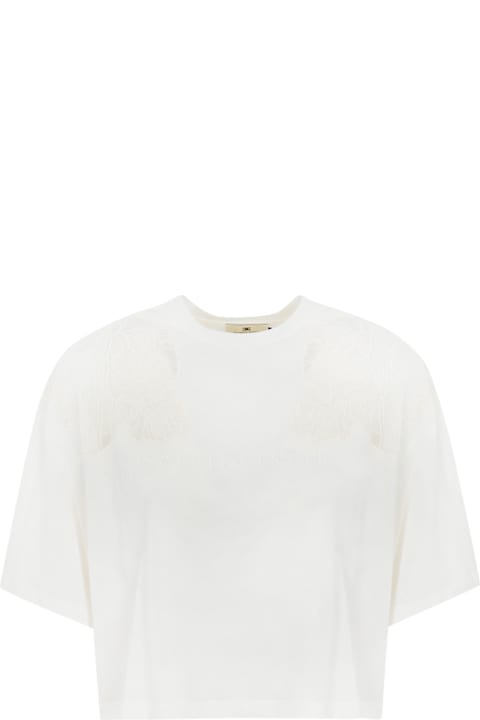 Homeware Elisabetta Franchi Cropped T-shirt With Embroidery